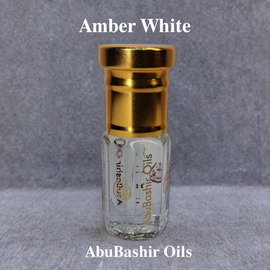 Amber White fragrance bottle with warm amber and white musk notes