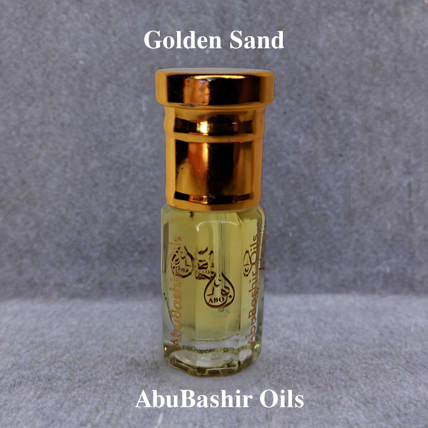 Golden Sand perfume oil bottle by AbuBashir Oils with amber and citrus notes